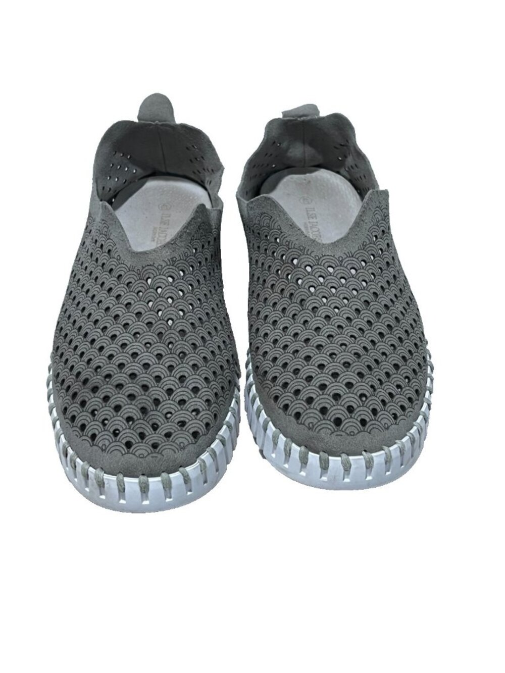 Ilse Jacobsen Women's 139 Gray Grey Loafer Slip On Perforated 37 7
